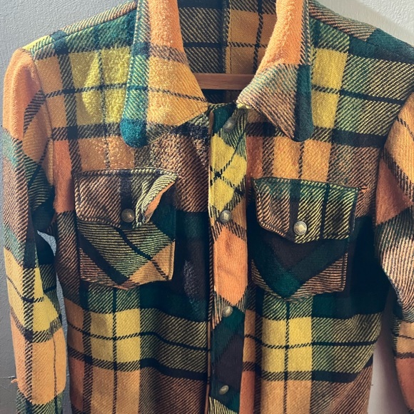 Vintage 1970s Wool Fall Plaid Shacket - Picture 2 of 12